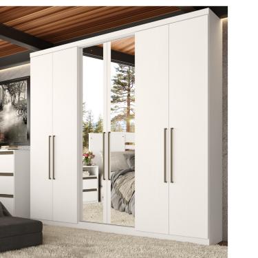 Imagem de Guarda Roupa Casal com Espelho 6 Portas Presence Full Glass THB - Branco