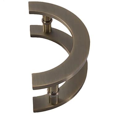 Imagem de Maçaneta da porta puxadores da porta de correr exterior, semicírculo vidro porta de madeira maçaneta da porta empurre para corredor hotel centro comercial moradia (cor: # 2, tamanho: 20 cm de