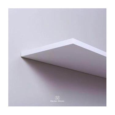Imagem de Prateleira 90cm MDF Branca Reta C/ Kit Instalação Parede - Maclavi Móv