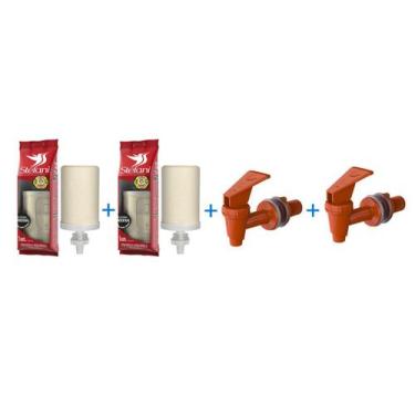 Imagem de KIT 2 Refil Vela Para Filtro Barro São João + 2 Torneiras - CERAMICA S