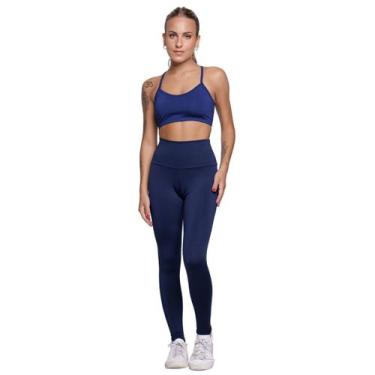 Imagem de Conjunto Top Alça Fina e Calça Suplex Bella Fiore Roupa Para Academia 