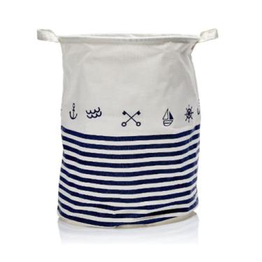Imagem de Cesto Organizador De Brinquedo Roupa Suja Dobrável 48x37 - Usze, Azul