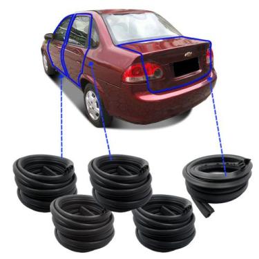 Imagem de Kit Borracha 4 Portas e Mala Chevrolet Classic 1996 a 2016 Borrachauto