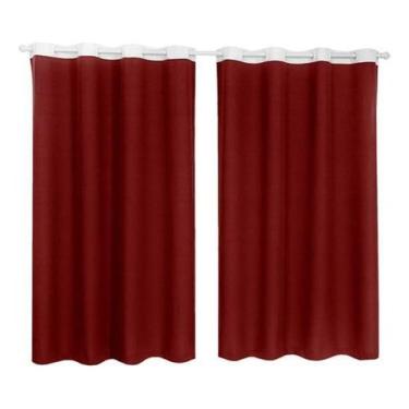Imagem de Cortina Tecido Oxford Faixa Branco 1,80M X 2,80M - Vermelho - Campari