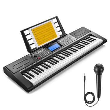 Imagem de Donner Teclado De Piano, Teclado De Piano De 61 Teclas Para Iniciantes/Profissionais, Kit De Teclado Elétrico Com 249 Vozes, 249 Ritmos - Inclui Suporte Para Partitura, Microfone, Preto (Dek-610S)
