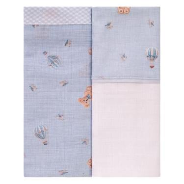 Imagem de Toalha Fralda com 02 Unidades Baby Joy Fábula, Urso Azul