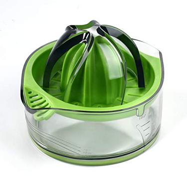 Imagem de Espremedor de laranja cítrico Kasmoire, espremedor manual com copo e coador embutidos, 236 g (verde)