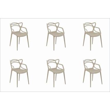 Imagem de Cadeira De Jantar Allegra Pp Nude Rivatti Kit 6 Unidades