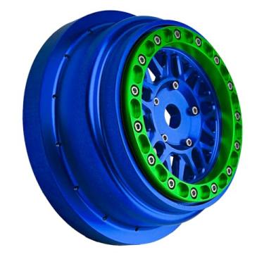 Imagem de BeaxTurbo Racing Upgrade Parts CNC Aluminum Bead Lock Wheel for Losi Super Baja Rey 2.0 1/6 1pcs Blue (Blue-Green)