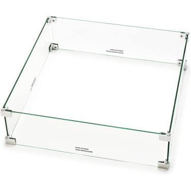 Imagem de Vessena Proteção contra vento retangular de 38 cm para área externa de fogo para fogueira com espessura quadrada de vidro temperado 76 x 39 x 17 cm para churrasqueiras