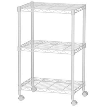 Imagem de SINGAYE 3 prateleiras pequenas de arame para despensa de cozinha, organizadores de casa e armazenamento, prateleira de banheiro, lavanderia, organização, livro ajustável, estante de garagem de metal