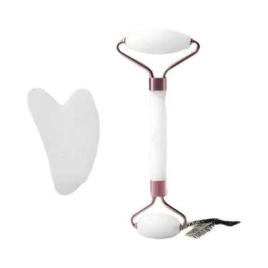 Imagem de Senhoras Dupla Extremidade Jade Rolo Massagem Vara Rosto Pescoço Relax