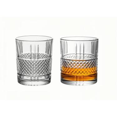 Imagem de Copos de uísque antiquados de 300 ml, copos de uísque vintage Rocks, copos de cristal sem chumbo para vodka, bourbon, vinho, coquetel, conhaque escocês, conjunto de 2