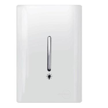 Imagem de Pulsador para Minuteria Cromado Vertical com Placa 4x2 Branco - DC-120