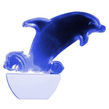 Imagem de Abajour Luz Noturna Led Golfinho 220 Volts Azul - 8672 - BRASFORT