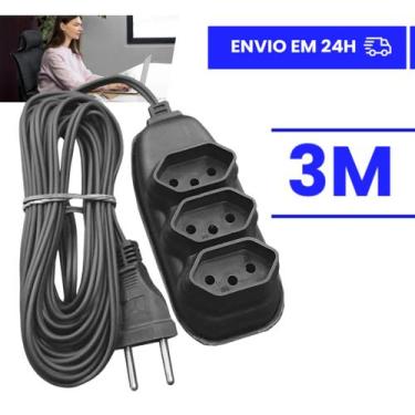 Imagem de Extensão Elétrica 10 Metros - Bivolt 110/220 10A Tomada Tripolares Pre