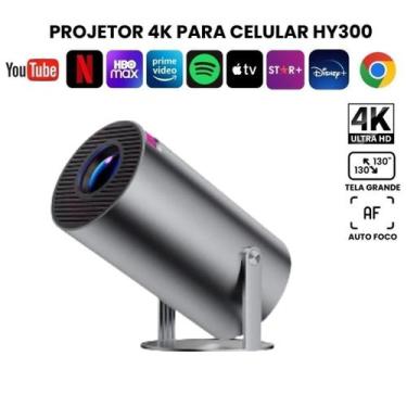 Imagem de Projetor 4K HD 150 Polegadas Celular, Tv B0x, Xbox, PS, Pc, Wifi e Blu