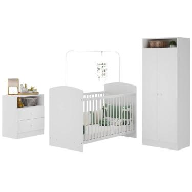 Imagem de Quarto Infantil Completo Com Colchão Incluso Doçura Multimóveis Branco