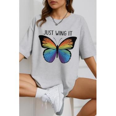 Imagem de Camiseta Feminina Borboleta Just Wing Lançamento Street Moderno Method