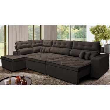 Imagem de Sofá de Canto Retrátil e Reclinável Esquerdo 3,00x2,36m Molas Cama inBox Espanha. Velusoft