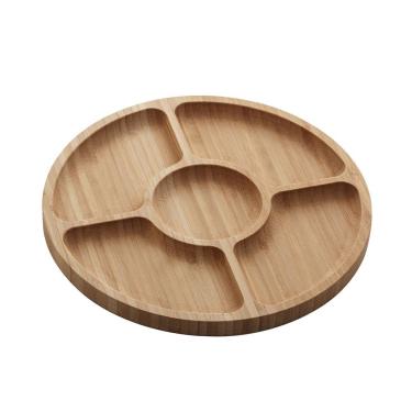 Imagem de Petisqueira De Bambu Com 5 Divisórias 30cm Redonda