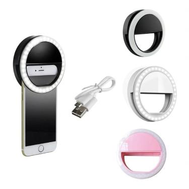 Imagem de Clipe Anel Led Luz Selfie P/ Celular Branco (Mini Ring Light)