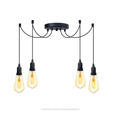 Imagem de Lustre Aranha Com 4 Pendentes De 2 M + Soquetes