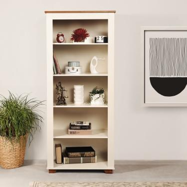 Imagem de Estante Para Livros 4 Prateleiras Ananda Cabecasa Madeiramadeira Off White-mel