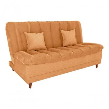 Imagem de Sofá Cama Duda Boucle Mostarda Sala Premium Original 3 Lugares