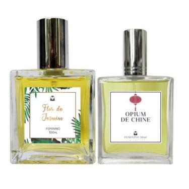 Imagem de Kit Perfume Fem. Flor de Jasmim 100ml + Opium de Chine 50ml - Essência