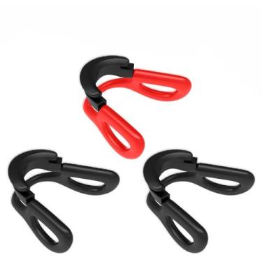 Imagem de Well-aimed Almofadas de nariz de substituição compatíveis com óculos de sol juvenil Pit Viper The XS, peça de nariz de borracha macia confortável - Preto*2 + Vermelho