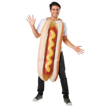 Imagem de Seasons Fantasia de cachorro-quente para adultos, fantasia de comida de Halloween, tamanho único