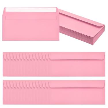 Imagem de PATIKIL Pacote com 60 envelopes de negócios rosa nº 10, envelopes coloridos autoselados tamanho carta para convites de escritório de correspondência, 10 x 23 cm