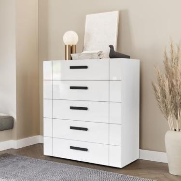 Imagem de Cômoda com 5 Gavetas Lisboa Branca Politorno