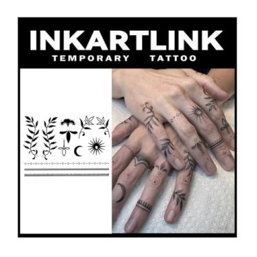 Imagem de INKARTLINK 2 Folhas De Tatuagem Semipermanente Média Tech - Tatuagens Temporárias Design Artístico Para Adultos, Duram 1 A Semanas (Henna Dedos Femininos 3)