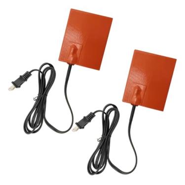 Imagem de DXNQ Almofada De Aquecimento Motor Carro, 2 Peças, Silicone 4" X 5" Com Cabo Alimentação 68" Comprimento, Cárter Óleo Autoadesivo 120V 150W Para Superfície Metal, Acessórios