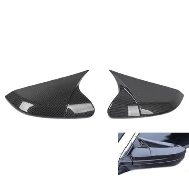 Imagem de AJHLJ® 2 peças para Honda Civic 10º capa estilo fibra de carbono tampas retrovisor preto capa de espelho retrovisor 2016-2021 (fibra de carbono preto B)