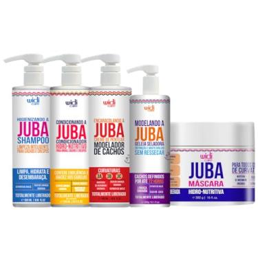 Imagem de Kit Juba Shampoo + Condicionador + Mascara + Geleia + Encaracolando Widi Care Tratamento Completo