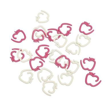 Imagem de Pssopp Marcadores de Costura de Metal 24pcs, Segurança Prática e Versátil e Segurança de Travamento de crochê de crochê para Costurar Suprimentos de crochê (Frutas brancas vermelhas em forma)