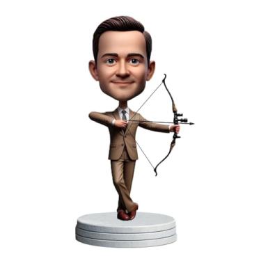 Imagem de Terno - Vestindo Archer Bobblehead feito à mão a partir da foto, ótimo presente para colegas corporativos, chefes honras, precisão profissional, serve para decoração de escritório, lembrança exclusiva