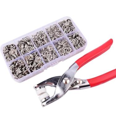 Imagem de RANIT Kit de botões de pressão de metal, alicates e 100 conjuntos de botões de pressão