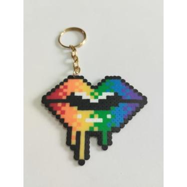 Imagem de Chaveiro Boca Arco Íris Pixel Art - Pixel Jipa 