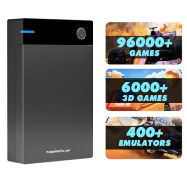 Imagem de Disco rígido retrô para jogos de 12 TB com mais de 40.000 jogos clássicos, compatível com mais de 400 emuladores, 6000 + jogos 3D, disco rígido portátil compatível com Win 7/8/10/11