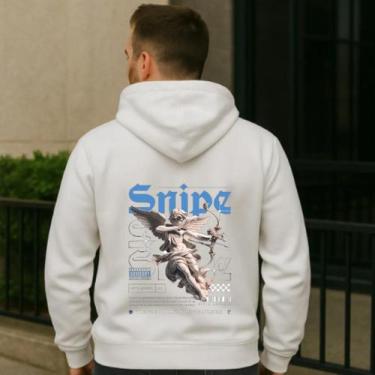 Imagem de Moletom Personalizado Com capuz e Bolso Snaipe - Hs, Branco, P
