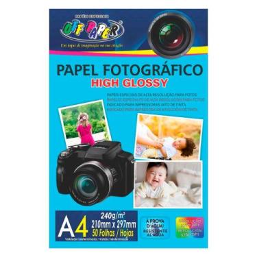 Imagem de Papel Fotográfico A4 Off Paper 240g High Glossy 50 Folhas 10526