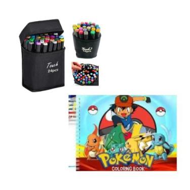 Imagem de Kit Livro de Colorir Bobbie Goods + 24 Cores Caneta Marcadora Ponta Du