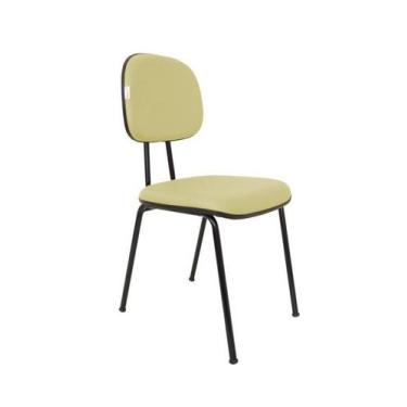 Imagem de Cadeira Fixa Secretaria Bolt - Maiart, Bege, Couro Sintetico Corano