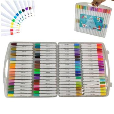 Imagem de Canetinha Caneta 80 Cores Marcador Tinta Acrilica A Prova dAgua Pintur