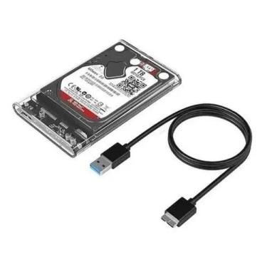 Imagem de HD Externo 1TB USB 3.0 Transparente p/ TV, PC, Videogame e Notebook - 