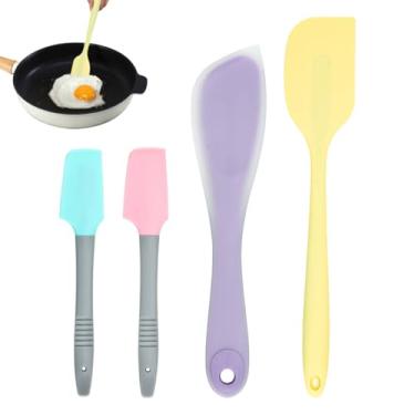 Imagem de LELE LIFE Conjunto de 4 espátulas de silicone, espátula de borracha, abridor de latas, raspador, antiaderente, resistente ao calor para cozinha, cozimento, mistura